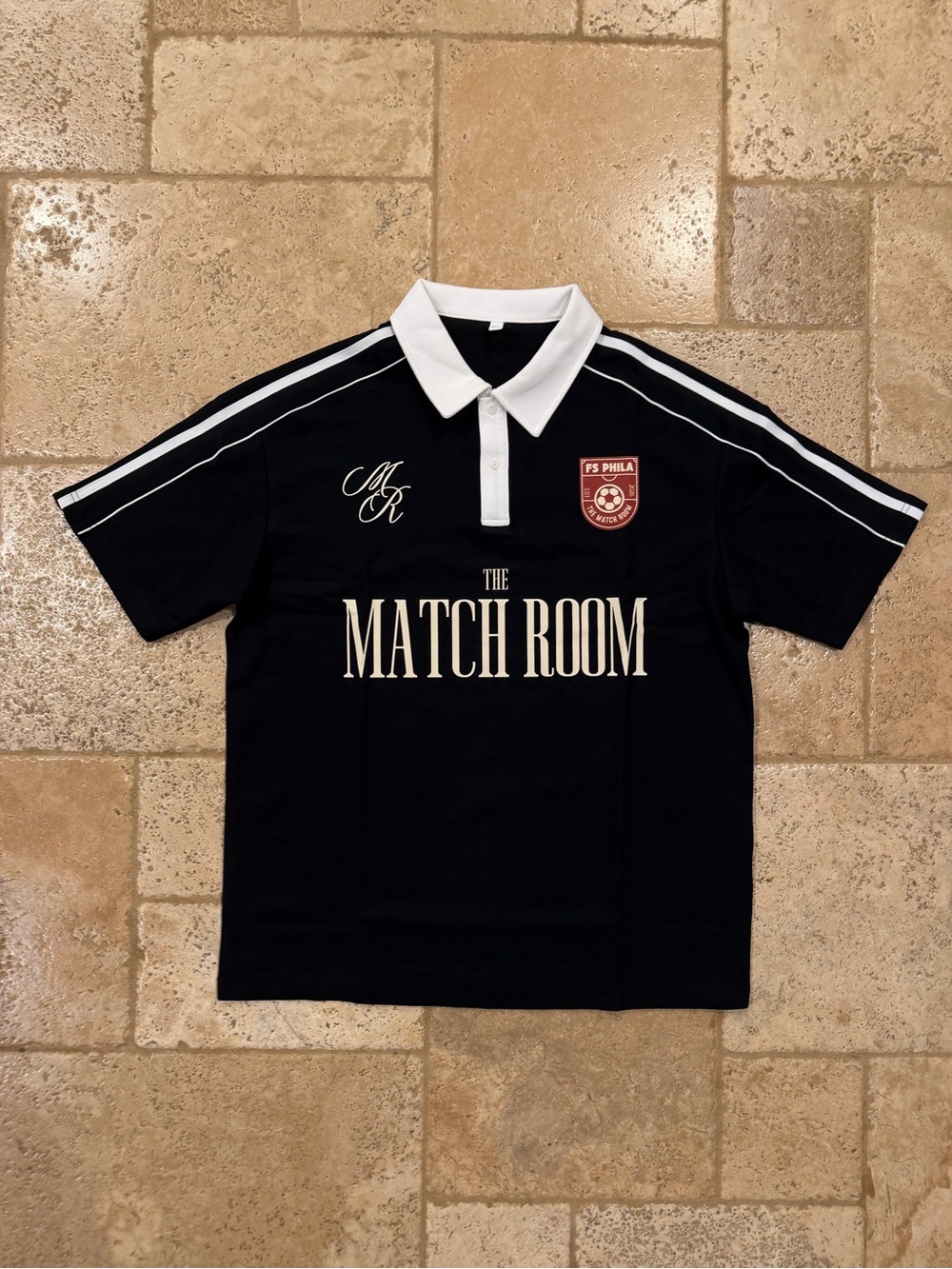 Four Seasons Philly 2026 “The Match Room” Merch Black Polo Soccer Jersey Shirt